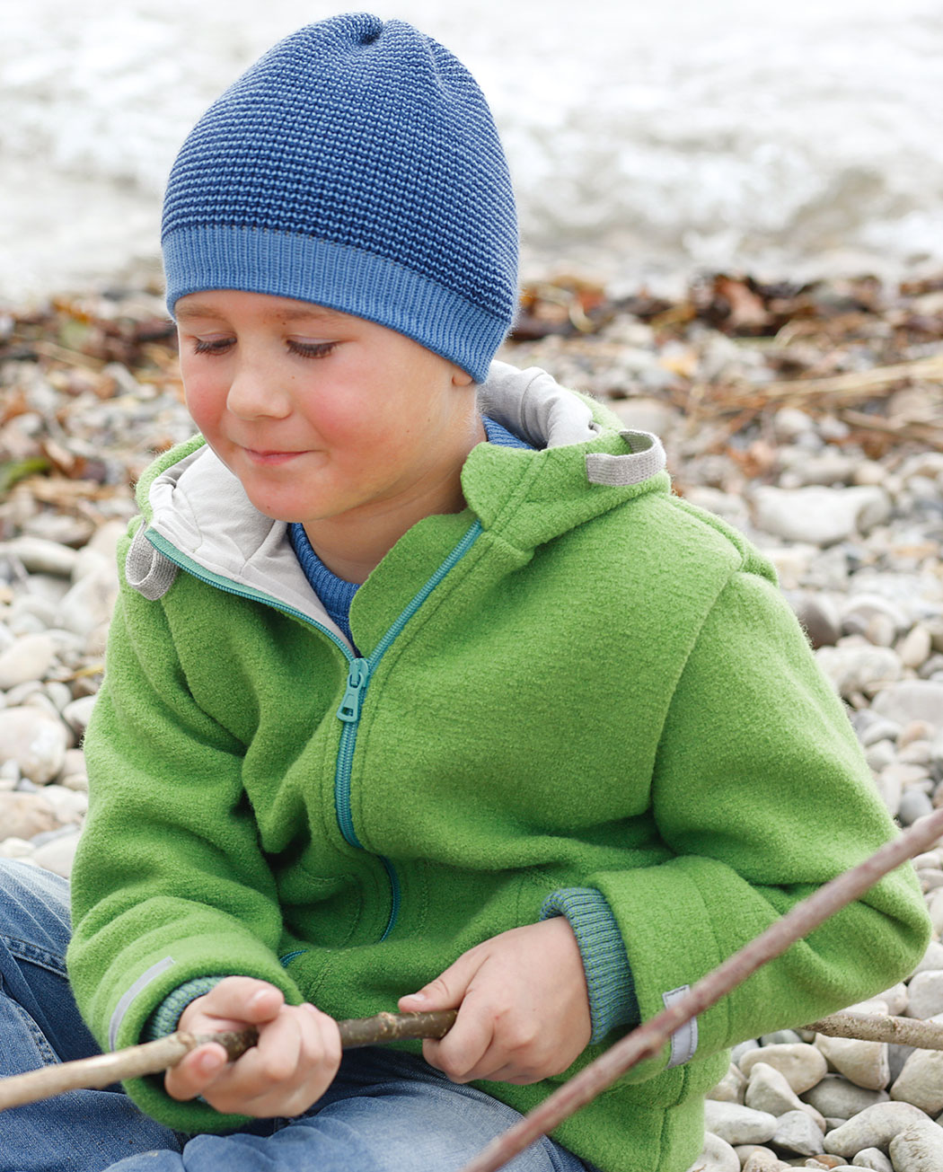 DISANA Čepice merino vlna rose/natural