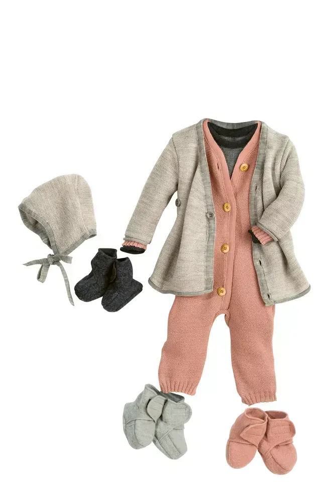 DISANA Pletený overal merino vlna grey