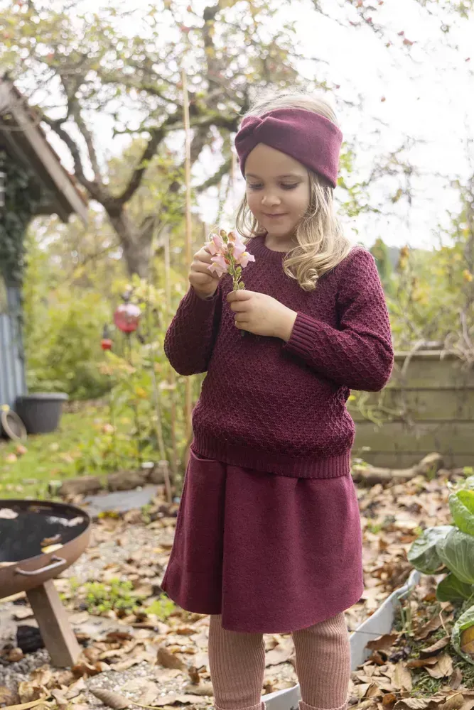 DISANA Dívčí čelenka merino vlna rose