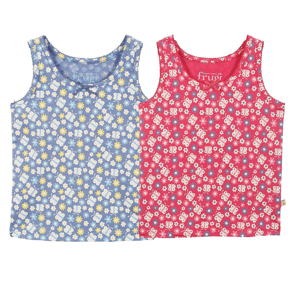 FRUGI Dívčí tílko motýlci biobavlna, 2 ks