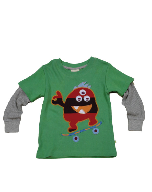 FRUGI Zelené tričko biobavlna s příšerkou