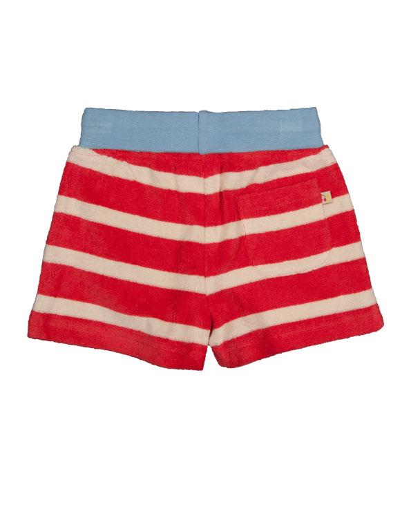 FRUGI Červené proužkované froté šortky biobavlna
