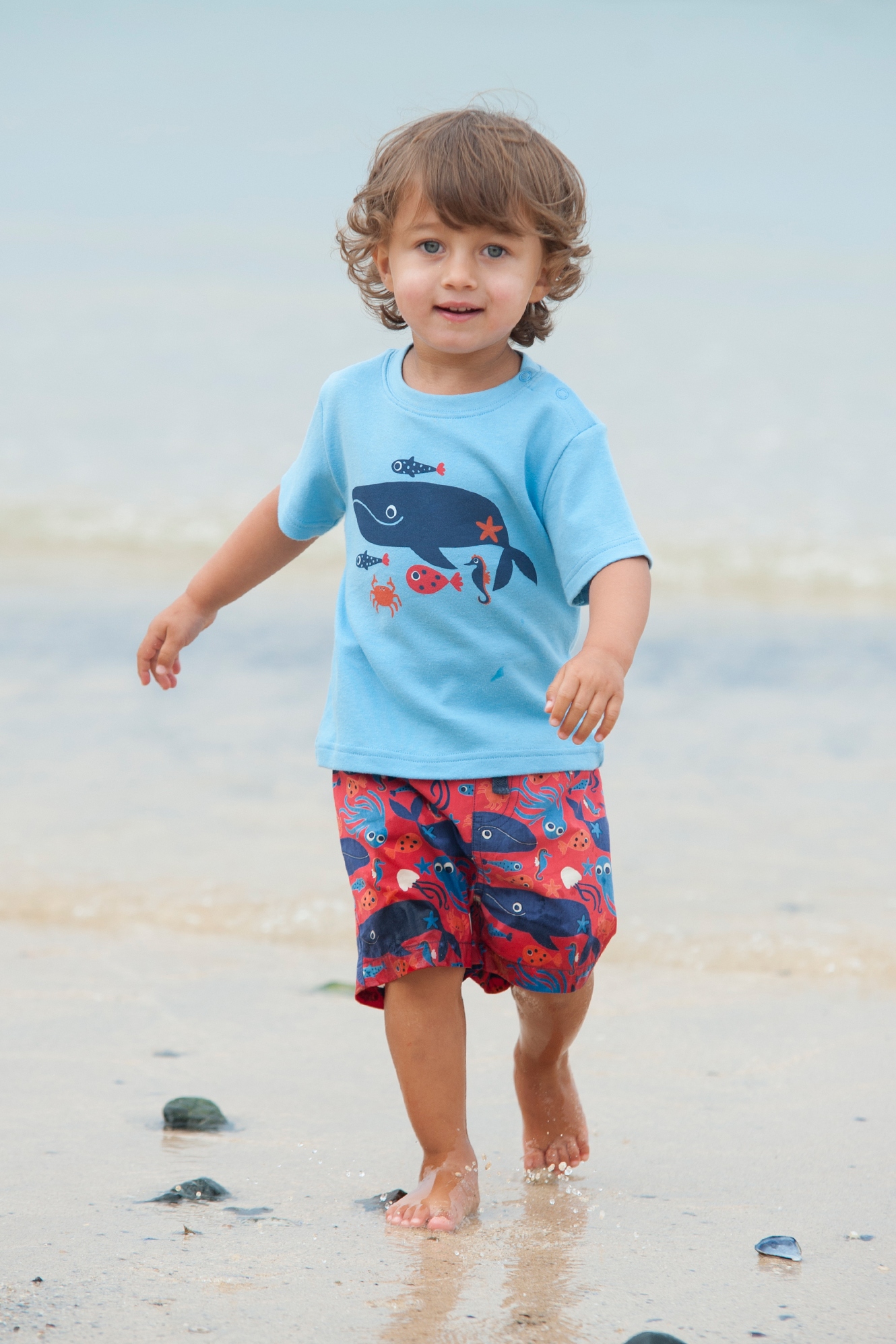 FRUGI Světle modré tričko biobavlna s velrybou