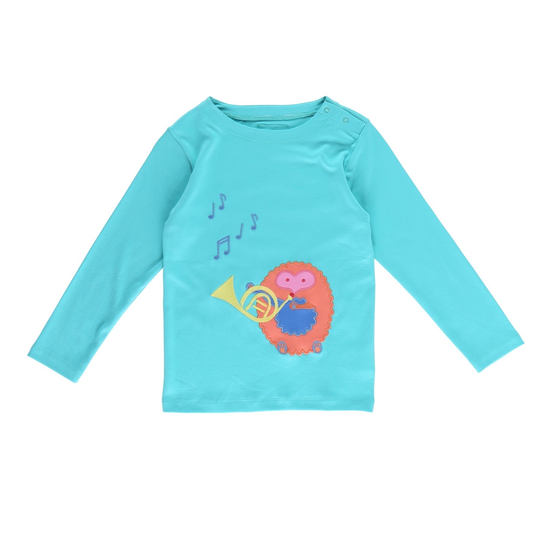 PICCALILLY Tyrkysové tričko s ježkem biobavlna