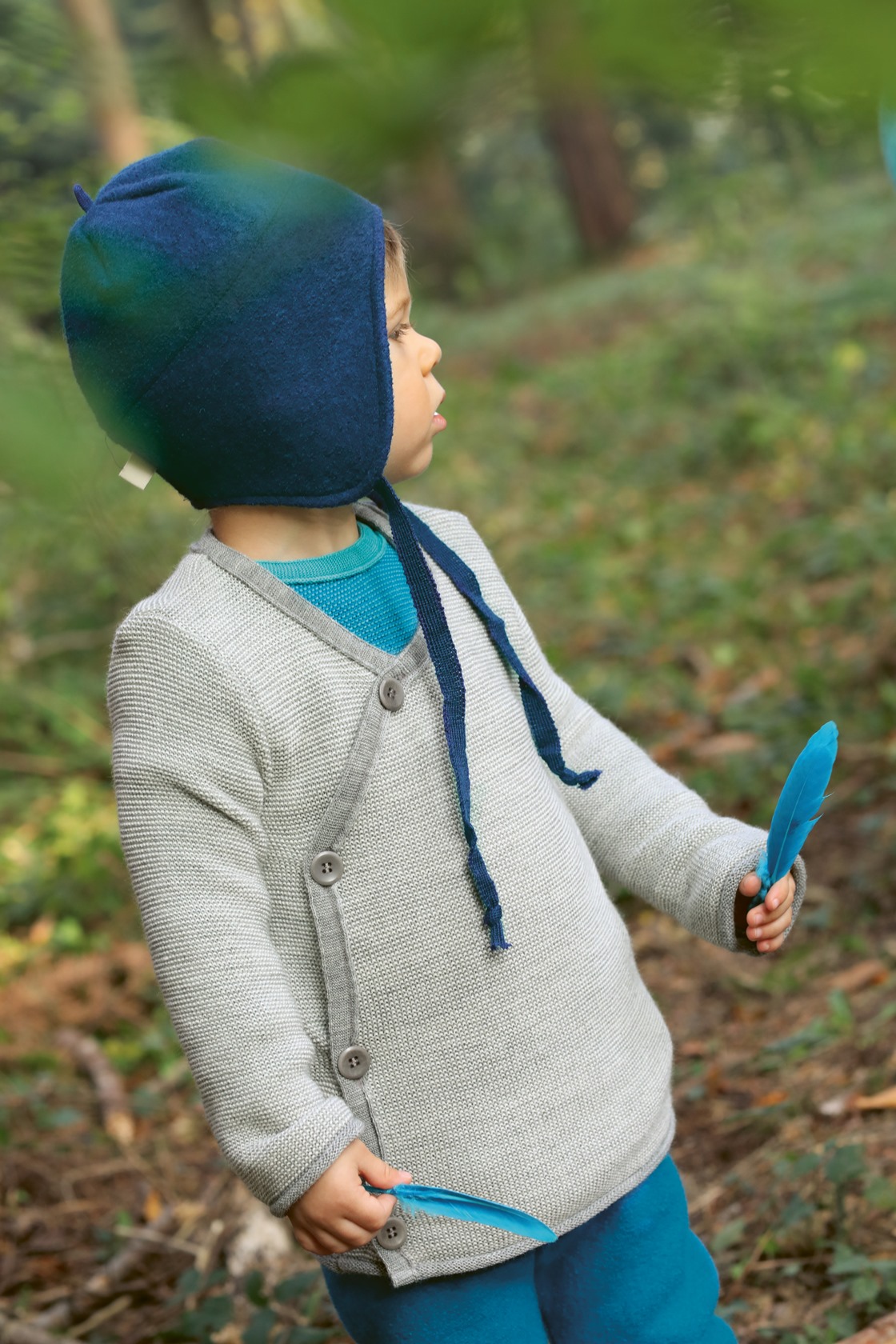 DISANA Flaušová čepice merino vlna lagoon