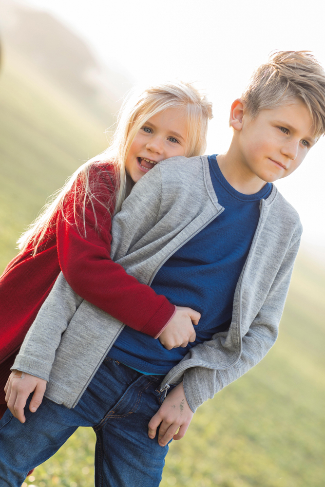 DISANA Cardigan merino vlna šedý