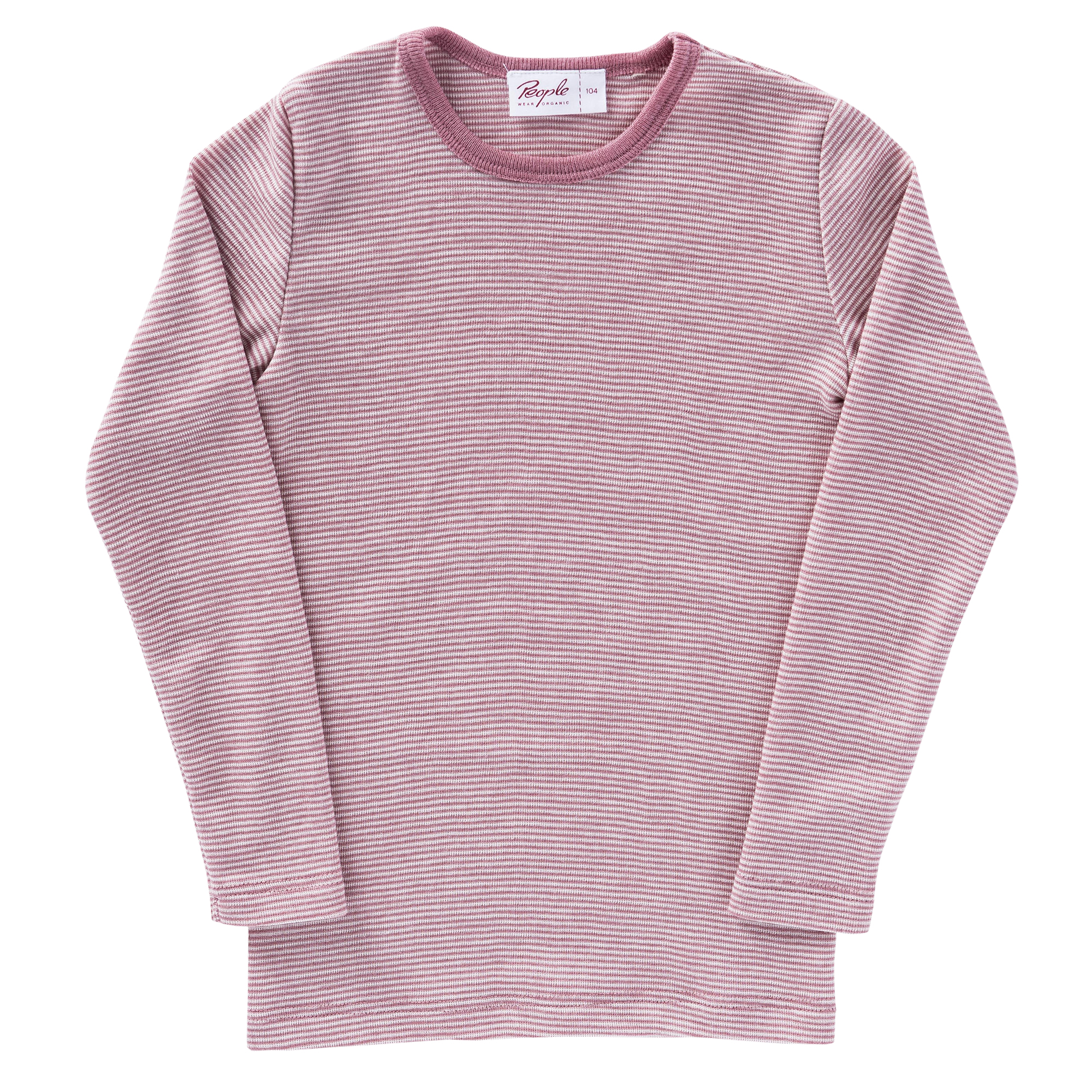 PEOPLE WEAR ORGANIC Růžové proužkované triko vlna/hedvábí