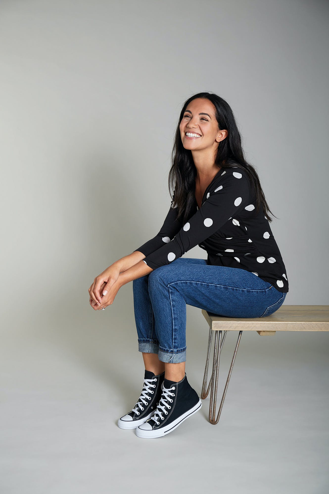 FRUGI Těhotenský a kojící top černý s puntíky