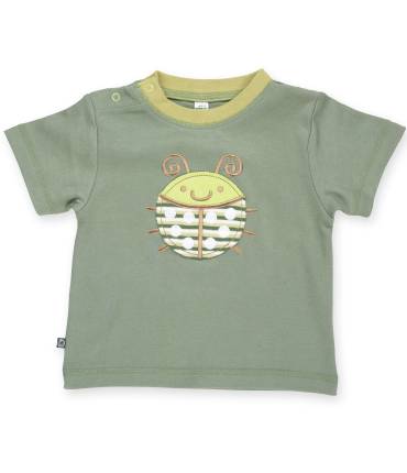 GREEN BABY Zelené tričko biobavlna s broučkem