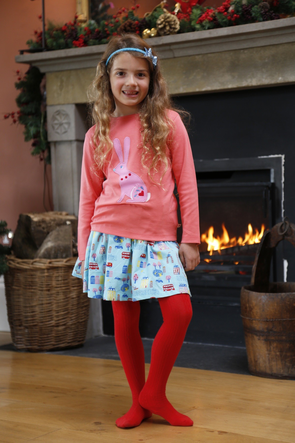 PICCALILLY Korálové tričko s králíčkem biobavlna