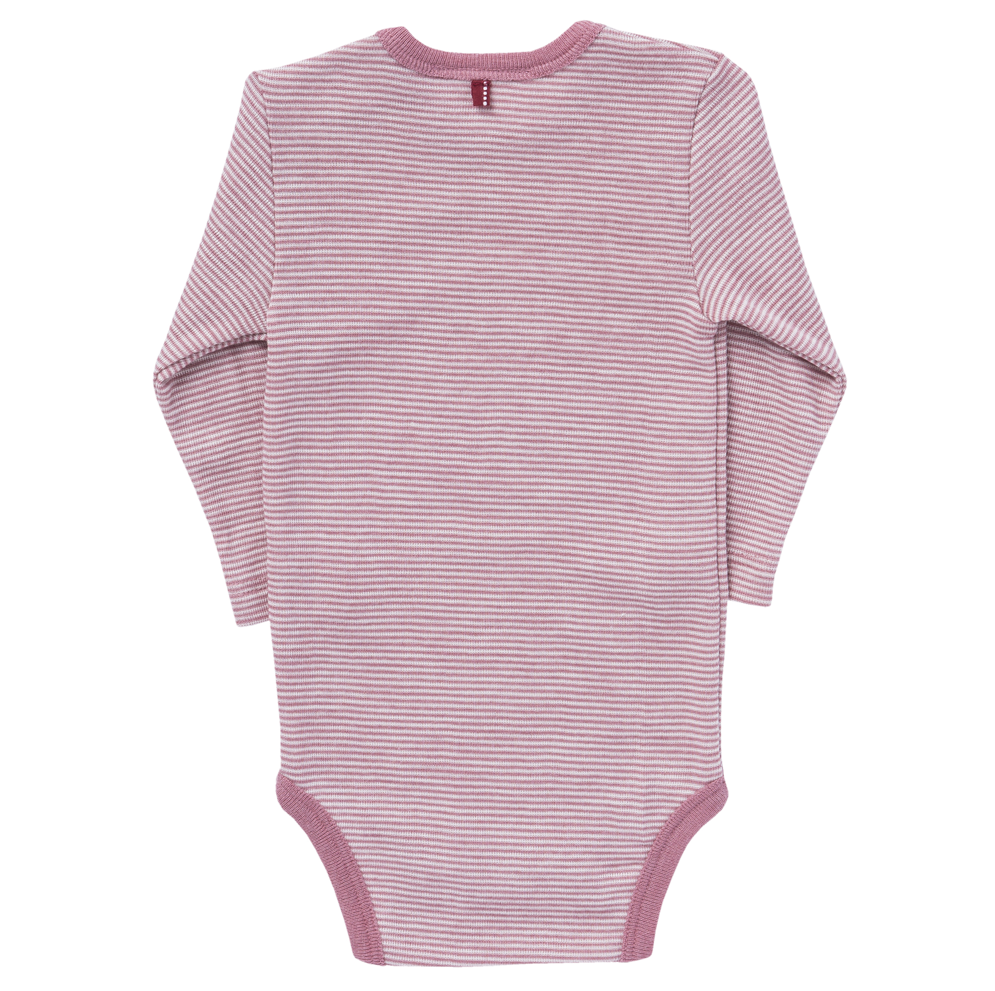 PEOPLE WEAR ORGANIC Růžové proužkované body vlna/hedvábí