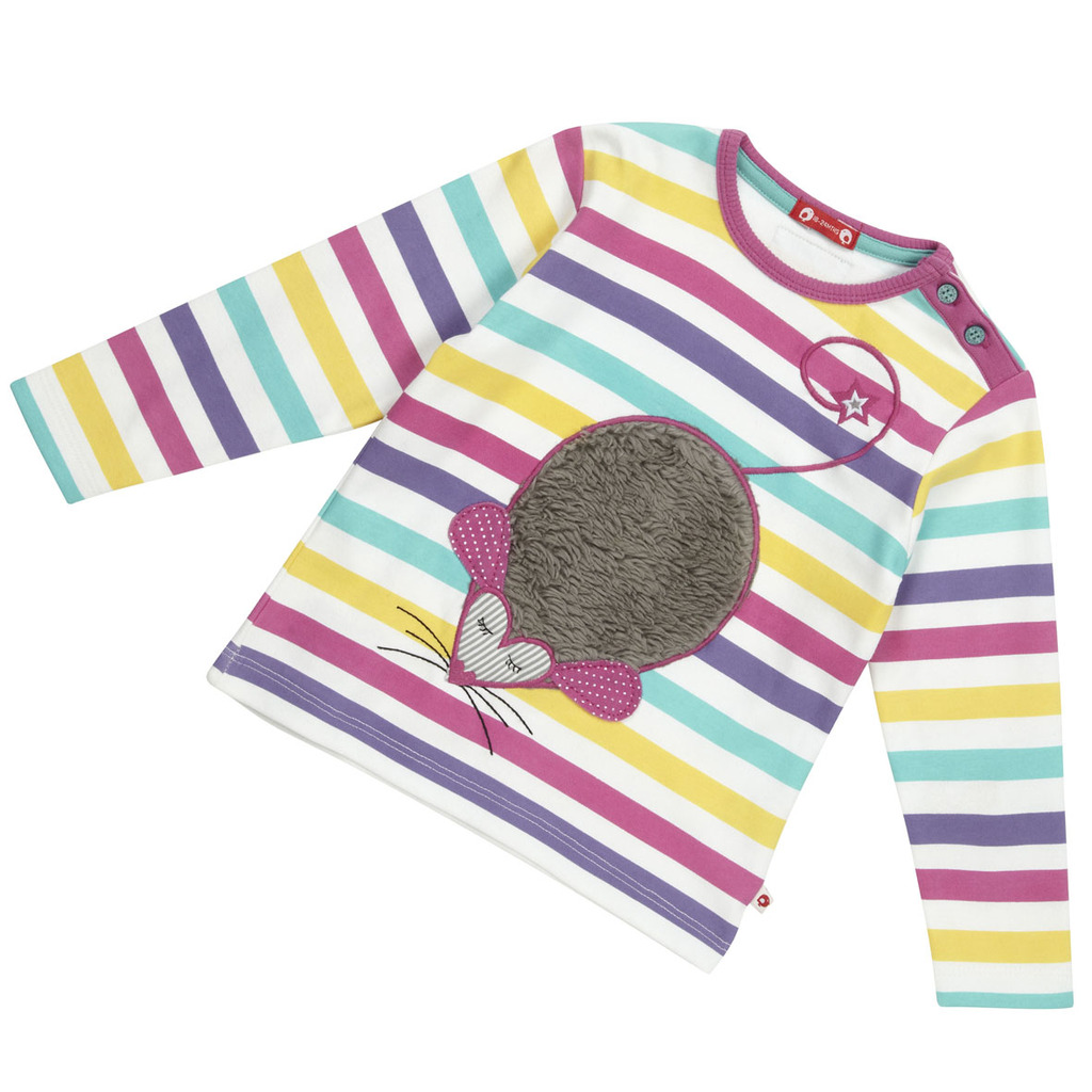 PICCALILLY Pruhované tričko s myškou biobavlna