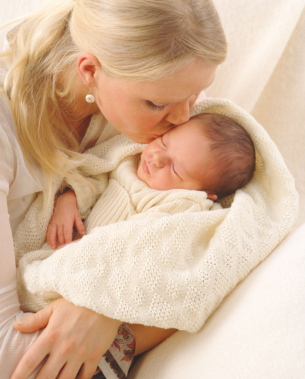 DISANA Dětská pletená deka merino vlna natural