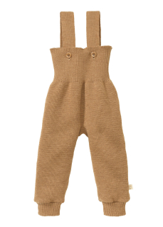 DISANA Pletené kalhoty s laclem merino vlna caramel